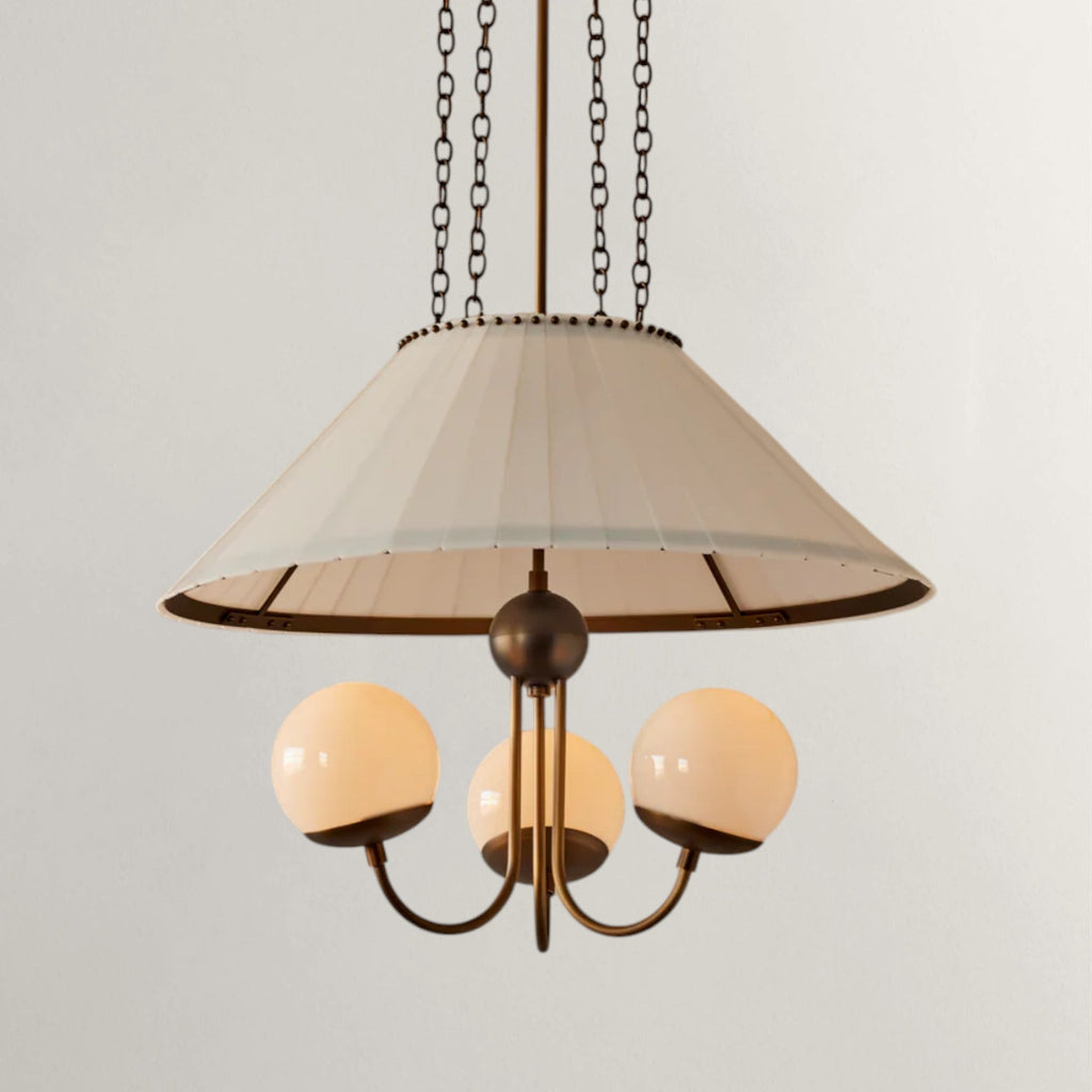 ADEREL MILK GLASS CHANDELIER