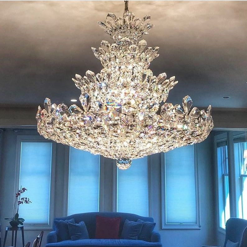 Luxury Empire Floral Crystal Chandelier-Manorlights