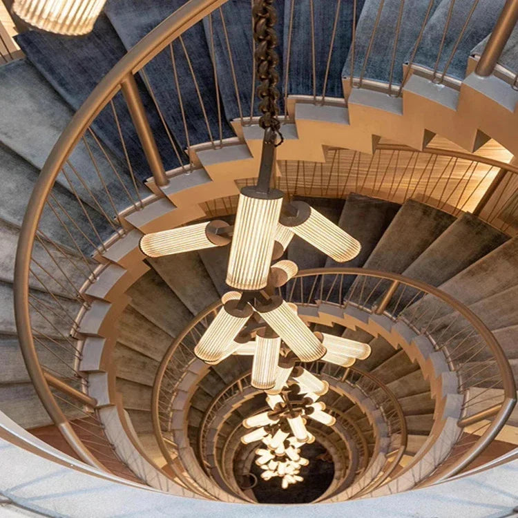 Rhea Modern Simple Staircase Chandelier for high ceiling staircase and foyer lighting