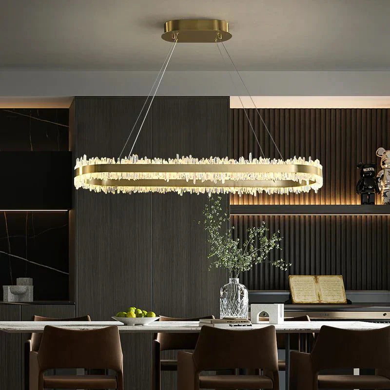 Modern 47 Inch Linear Chandelier Modern Quartz Crystal Chandelier for Dining Room-Chandelier-Manorlights