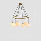 Alabaster Modern Round Ball Chandelier-chandeliers for dining room,chandeliers for stairways,chandeliers for foyer,chandeliers for bedrooms,chandeliers for kitchen,chandeliers for living room-Manorlights