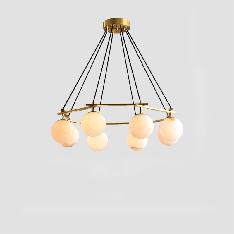 Alabaster Modern Round Ball Chandelier-chandeliers for dining room,chandeliers for stairways,chandeliers for foyer,chandeliers for bedrooms,chandeliers for kitchen,chandeliers for living room-Manorlights
