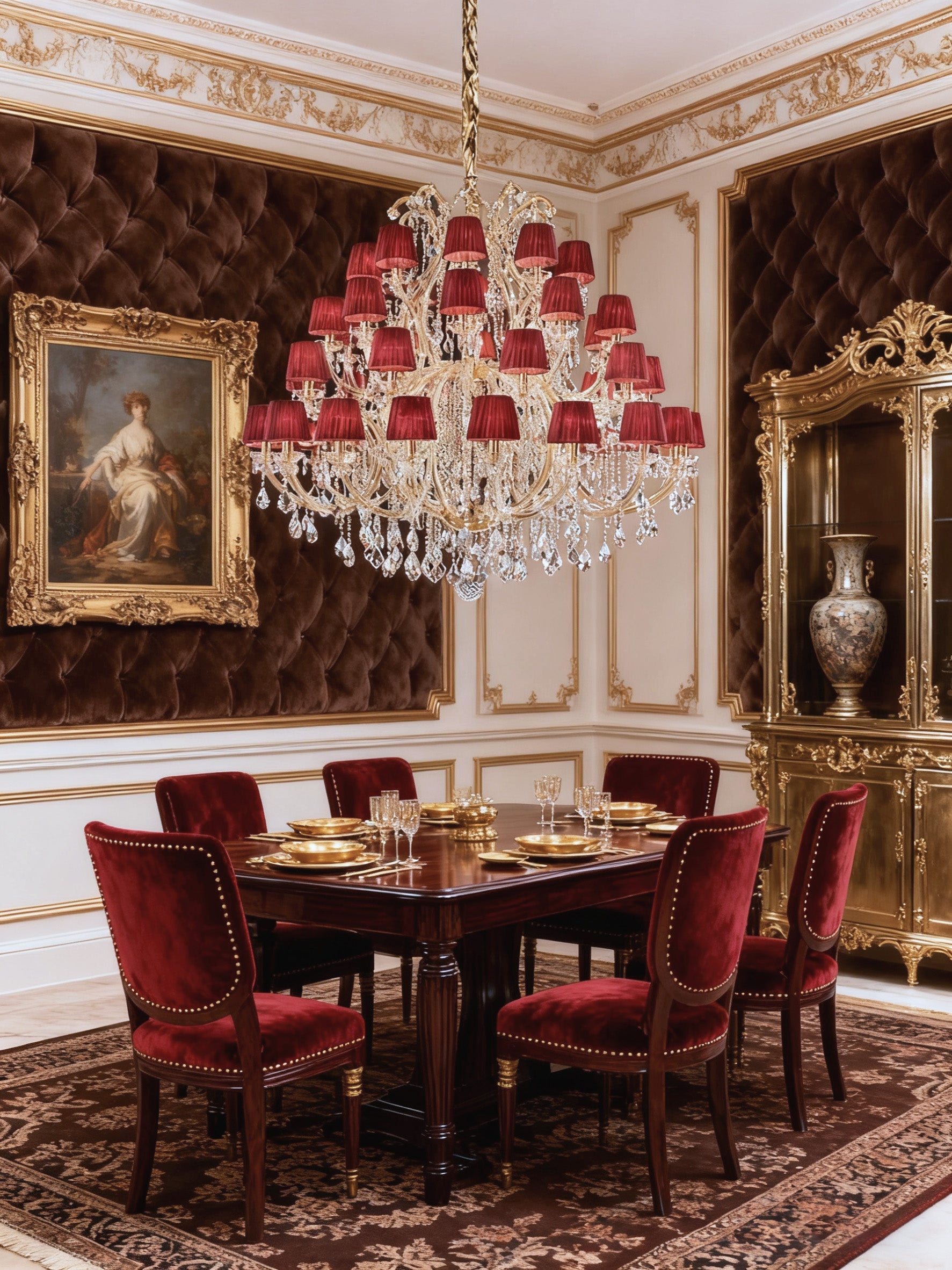 50 Lights Tiered Chandelier 63X61 Inch Large Gold Crystal Chandelier Lighting-大吊灯-Manorlights