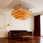 39X51 Inch Rectangle Flush Mounted Modern Gold Chandelier for Dining Room-大吊灯-Manorlights