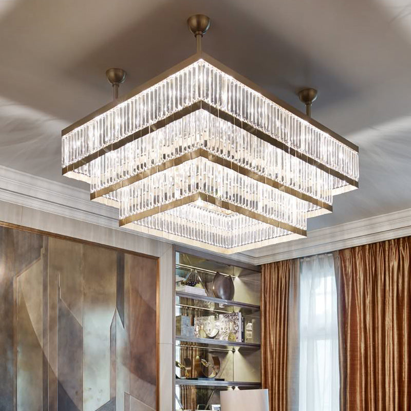 39X51 Inch Rectangle Flush Mounted Modern Gold Chandelier for Dining Room-大吊灯-Manorlights