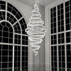 17 Crystal Rings Pendant Light 71X216 Inch Spiral Staircase Chandelier for High Ceilings-大吊灯-Manorlights