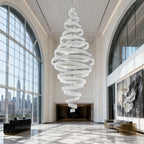 17 Crystal Rings Pendant Light 71X216 Inch Spiral Staircase Chandelier for High Ceilings-大吊灯-Manorlights