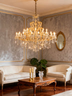 57X53 Inch Two Tiers Candle Style Crystal Chandelier 30 Lights Gold Maria Theresa Chandelier for Dining Room-大吊灯-Manorlights