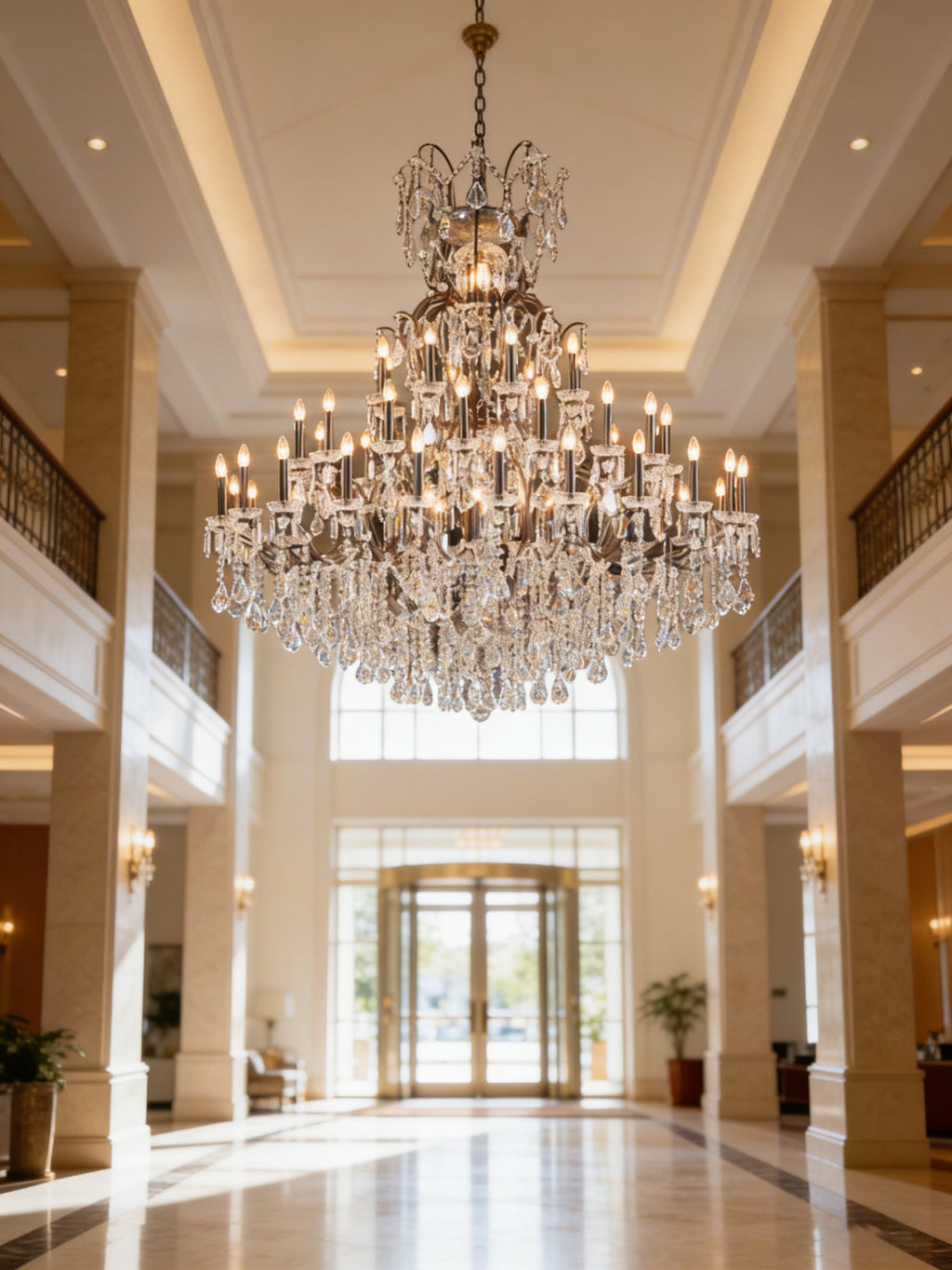 63x71 Inch Big Antique Wrought Iron Crystal Chandelier 48 Lights Luxury Bronze Foyer Lighting-大吊灯-Manorlights
