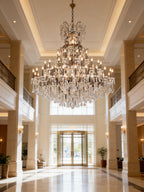 63x71 Inch Big Antique Wrought Iron Crystal Chandelier 48 Lights Luxury Bronze Foyer Lighting-大吊灯-Manorlights