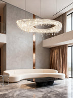 79 Inch Linear Looop Suspended Modern Crystal Chandelier for Living Room-大吊灯-Manorlights