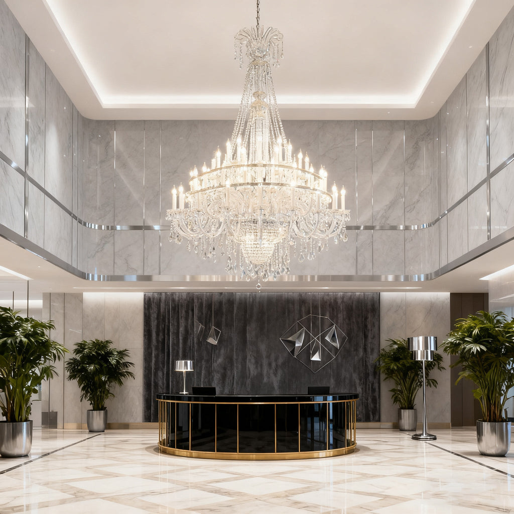 65 Lights Big Foyer Crystal Lighting 71X87 Inch Extra Large Chandelier for High Ceilings-大吊灯-Manorlights