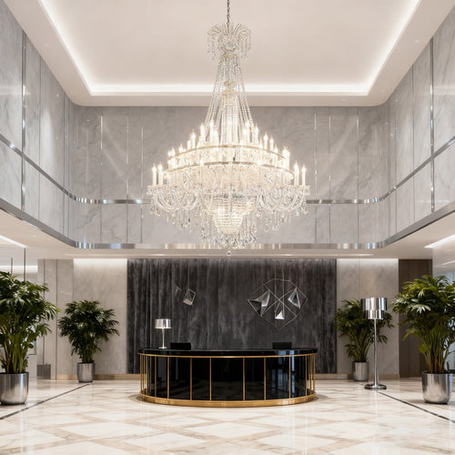 65 Lights Big Foyer Crystal Lighting 71X87 Inch Extra Large Chandelier for High Ceilings-大吊灯-Manorlights