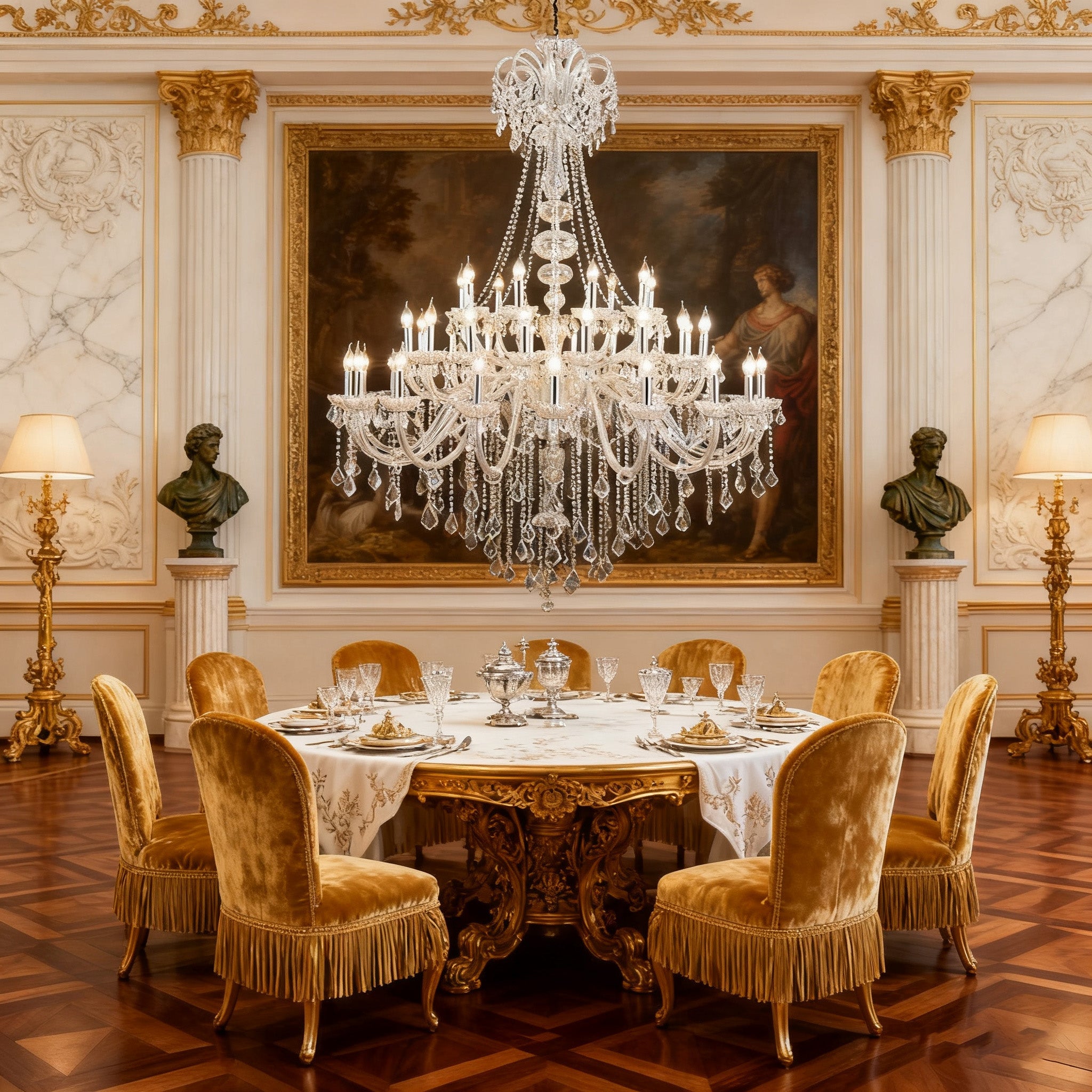 59X75 Inch 3 Tiers Candle Style Crystal Chandelier 45 Lights Big Chandelier for Living Room-大吊灯-Manorlights