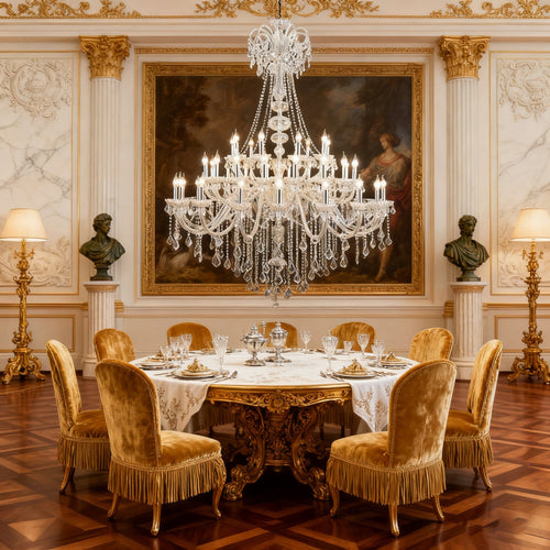 59X75 Inch 3 Tiers Candle Style Crystal Chandelier 45 Lights Big Chandelier for Living Room-大吊灯-Manorlights
