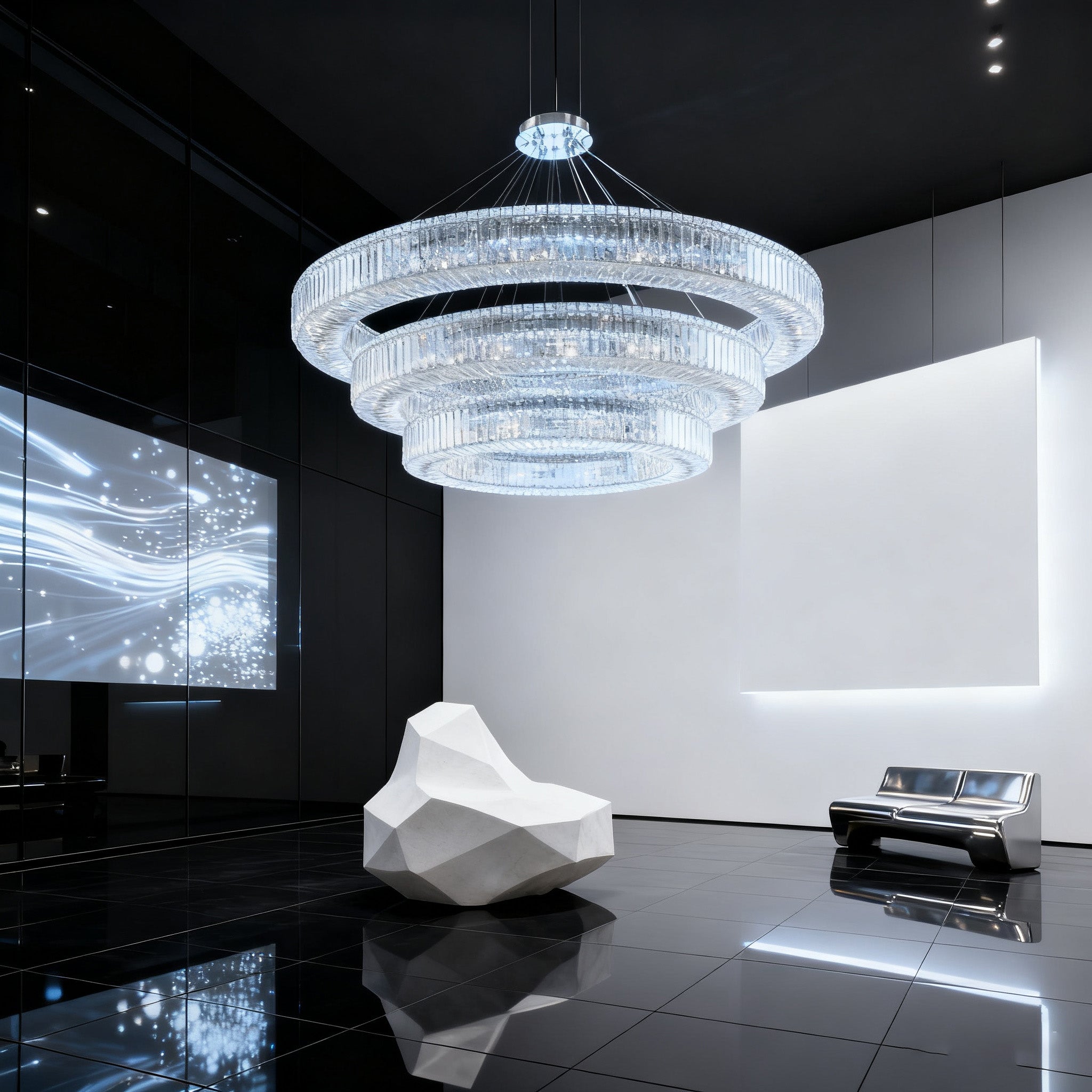 (60+47+36) Inch 3-Ring Modern Crystal Chandelier for Living Room Big Banquet Hall Chandelier Light-大吊灯-Manorlights
