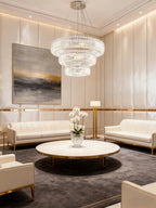 (12+18+26) Inch Round Crystal Chandelier Three Tiers Suspended Modern Chandelier-现代灯-Manorlights