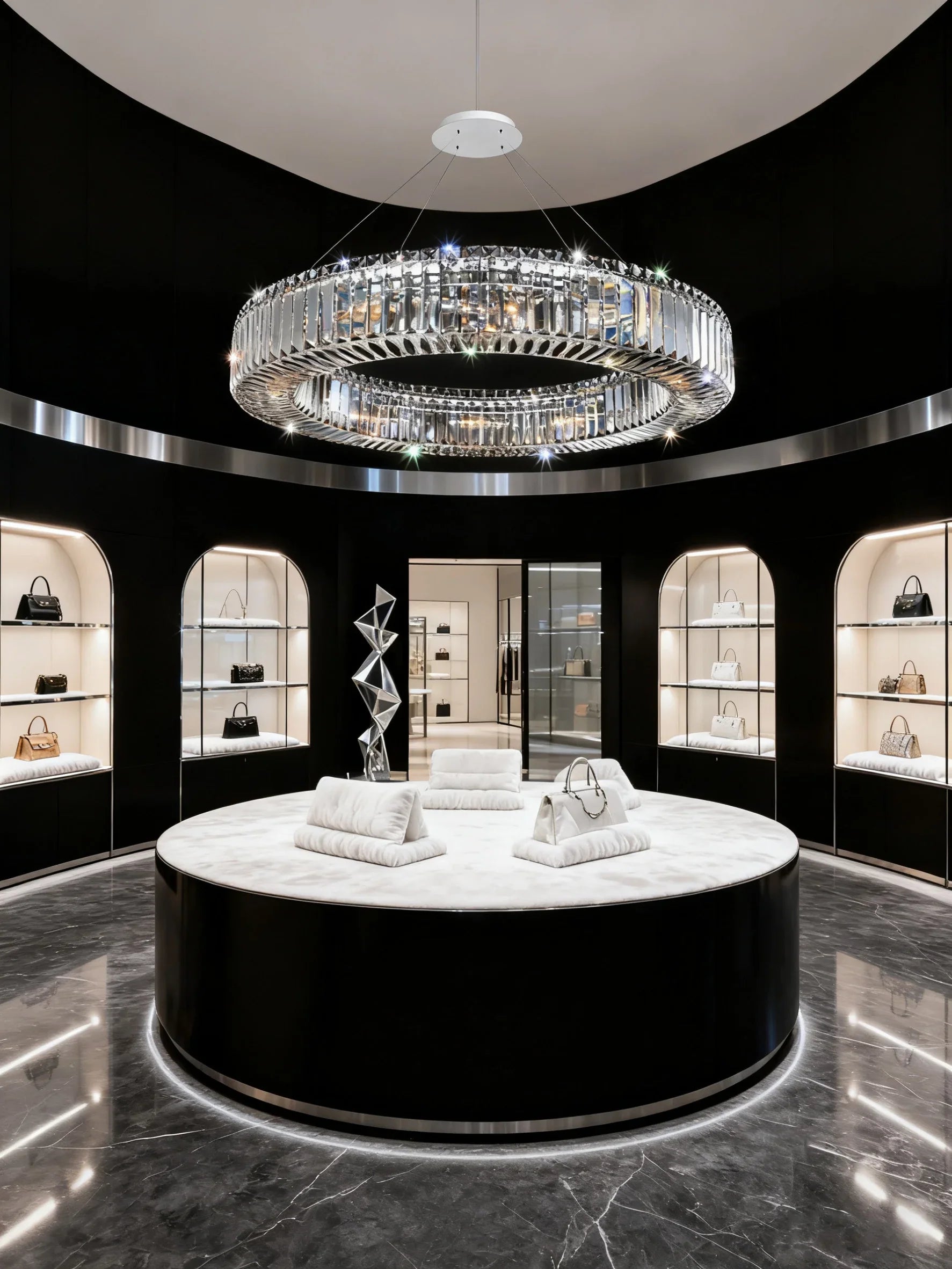 36 Inch Round Ring Chandelier Modern Crystal Chandelier for Bedroom-现代灯-Manorlights