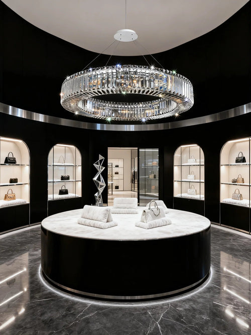 36 Inch Round Ring Chandelier Modern Crystal Chandelier for Bedroom-现代灯-Manorlights