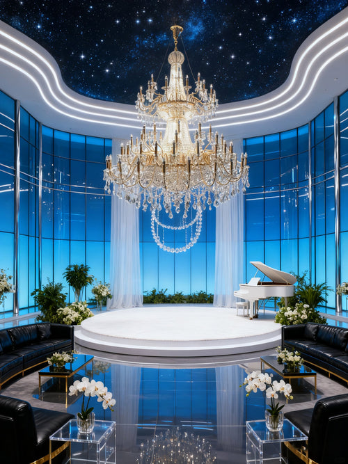 7ft Wide Large Gold Crystal Chandelier for Foyer 83"W 98"H-大吊灯-Manorlights