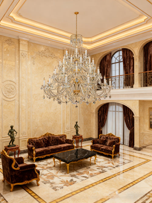 42 Lights Oversized Bohemia Style Crystal Chandelier 63"W 65"H-大吊灯-Manorlights