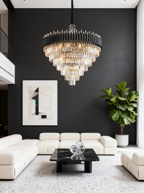40 Inch Luxury Modern Round Crystal Chandelier Lighting for Living Room-大吊灯-Manorlights