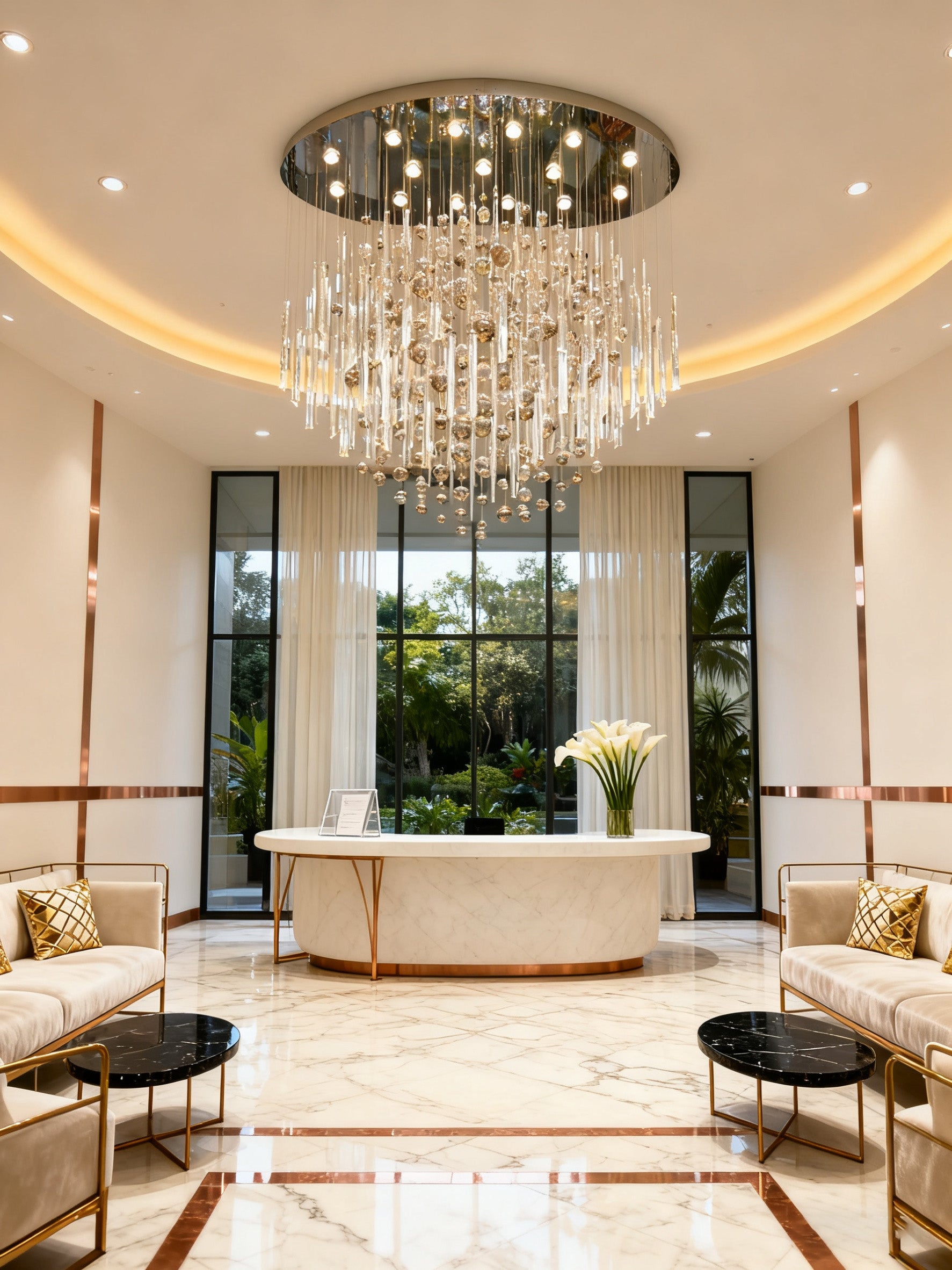 59'' Oval Chandelier for Dining Room Big Modern Glass Bubble Chandelier-大吊灯-Manorlights