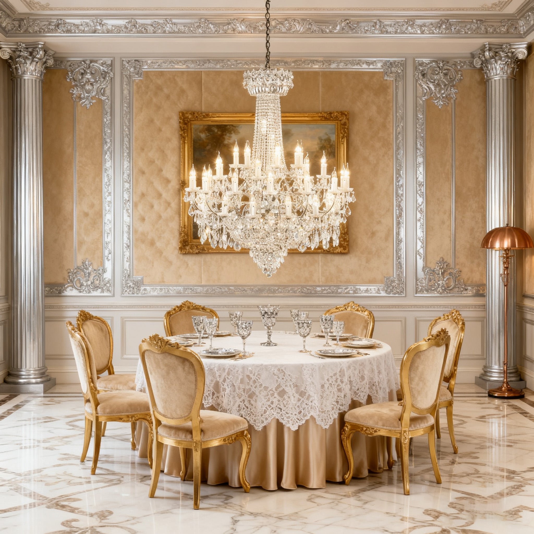 47 Inch Foyer Chandelier Lighting Elegant Big Chrome Chandelier-大吊灯-Manorlights