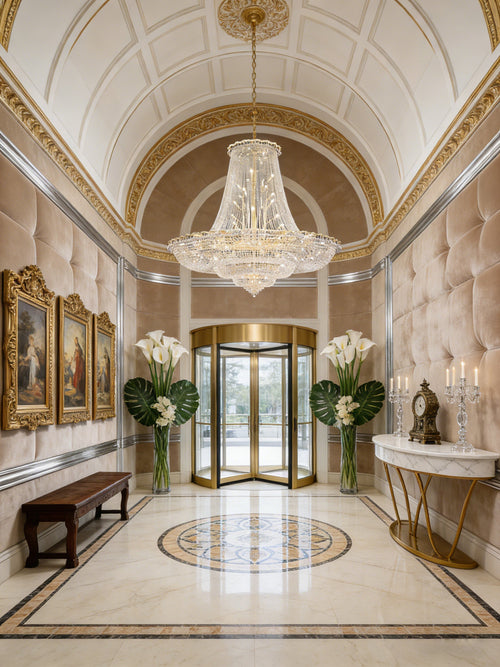 79X69 Inch Extra Wide Chandelier Large Gold Crystal Foyer Lighting-大吊灯-Manorlights