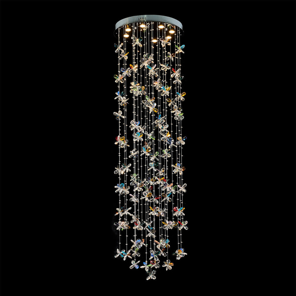 79'' Long Staircase Chandelier Modern Sparkling Crystal Lighting for High Ceilings-大吊灯-Manorlights