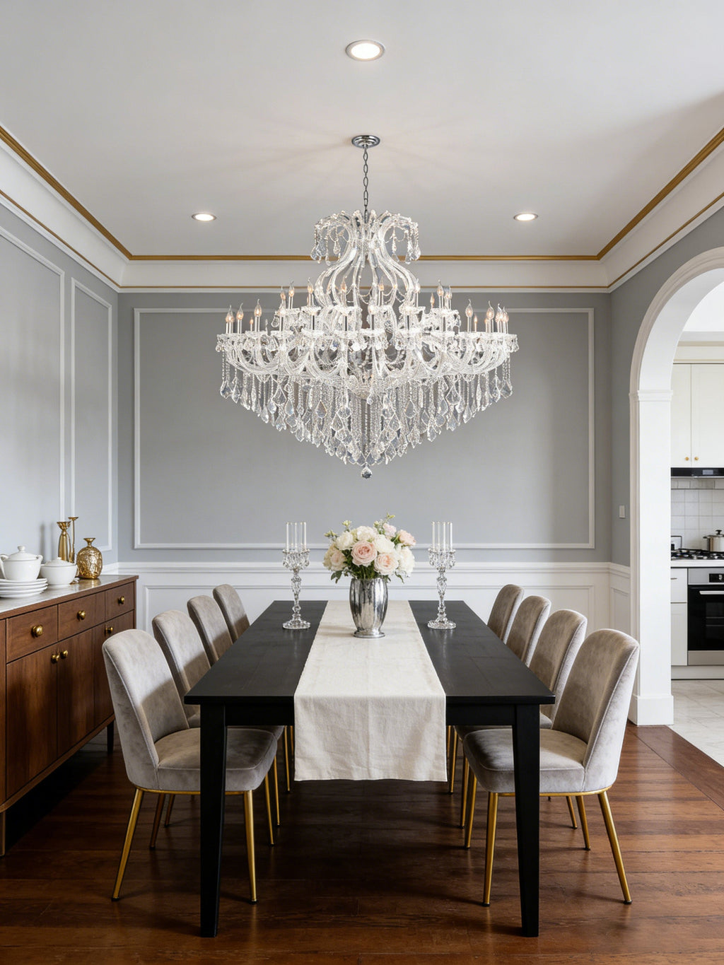 71X59 Inch Extra Wide Chandelier 49 Lights Big Chrome Maria Theresa Crystal Chandelier For Dining Room-大吊灯-Manorlights