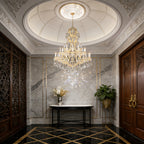 59X85 Inch Tall Chandelier for High Ceiling Foyers 48 Lights Gold Elegant Crystal Lighting-大吊灯-Manorlights