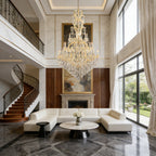 65X106 Inch Huge High Ceiling Chandelier 60 Lights Elegant Large Gold Maria Theresa Crystal Chandelier-大吊灯-Manorlights