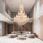 77X124 Inch Huge High Ceiling Chandelier 72 Lights Elegant Large Chrome Maria Theresa Crystal Chandelier-大吊灯-Manorlights