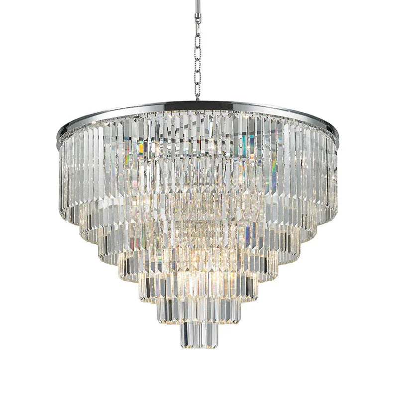 20-39 Inch Round Crystal Lighting Multiple Tiered Modern Chandelier for Living Room-现代灯-Manorlights
