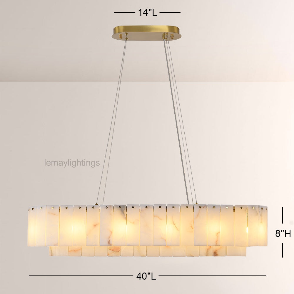 Sawyer Alabaster Rectangle Chandelier 40 54-Chandelier-Manorlights