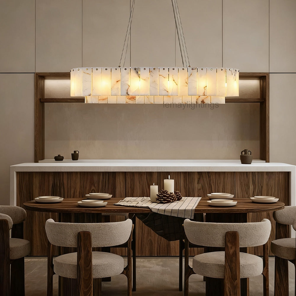 Sawyer Alabaster Rectangle Chandelier 40 54-Chandelier-Manorlights
