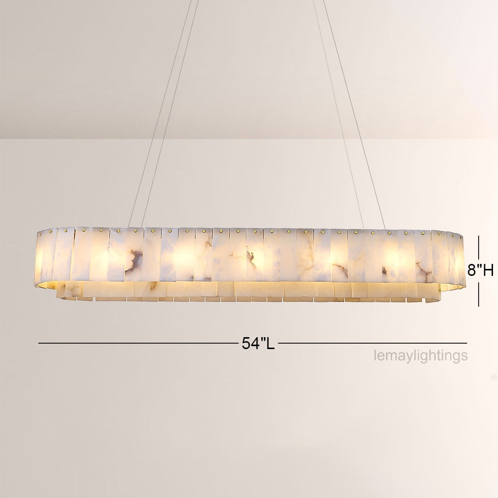 Sawyer Alabaster Rectangle Chandelier 40 54-Chandelier-Manorlights