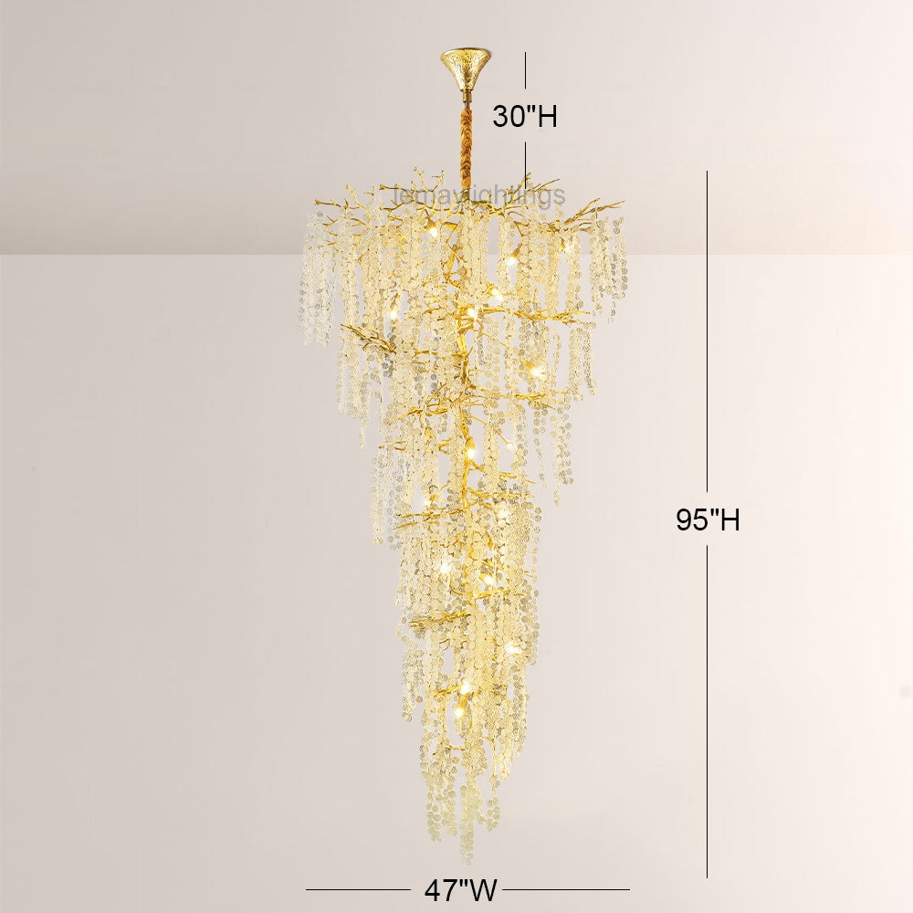 Shiro Noda Crystal Tree Branch Chandelier 95-Chandelier-Manorlights
