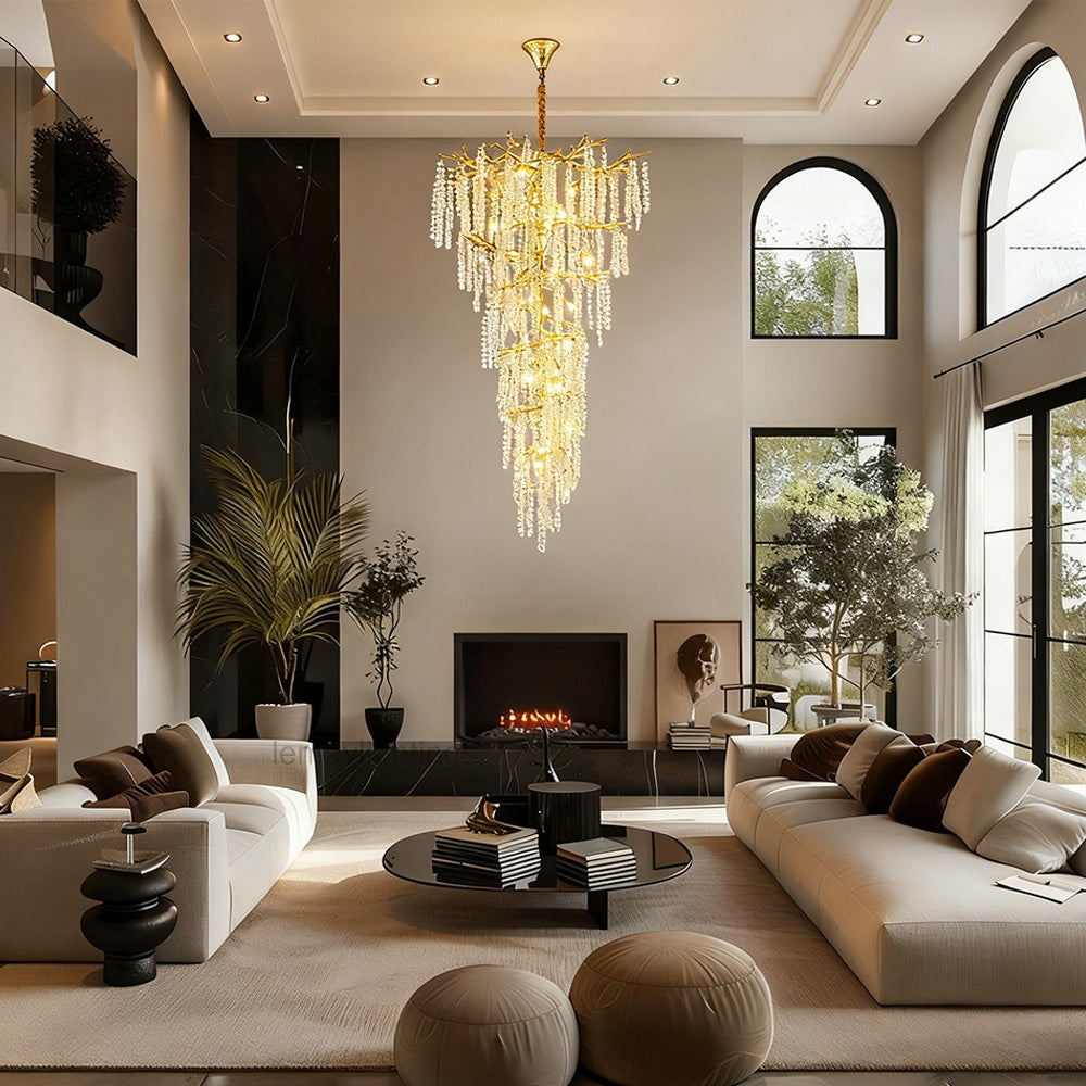 Shiro Noda Crystal Tree Branch Chandelier 95-Chandelier-Manorlights