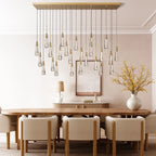 Solitaire Linear Chandelier 37'' 50'' 70'' 87" 120"W-Chandelier-Manorlights