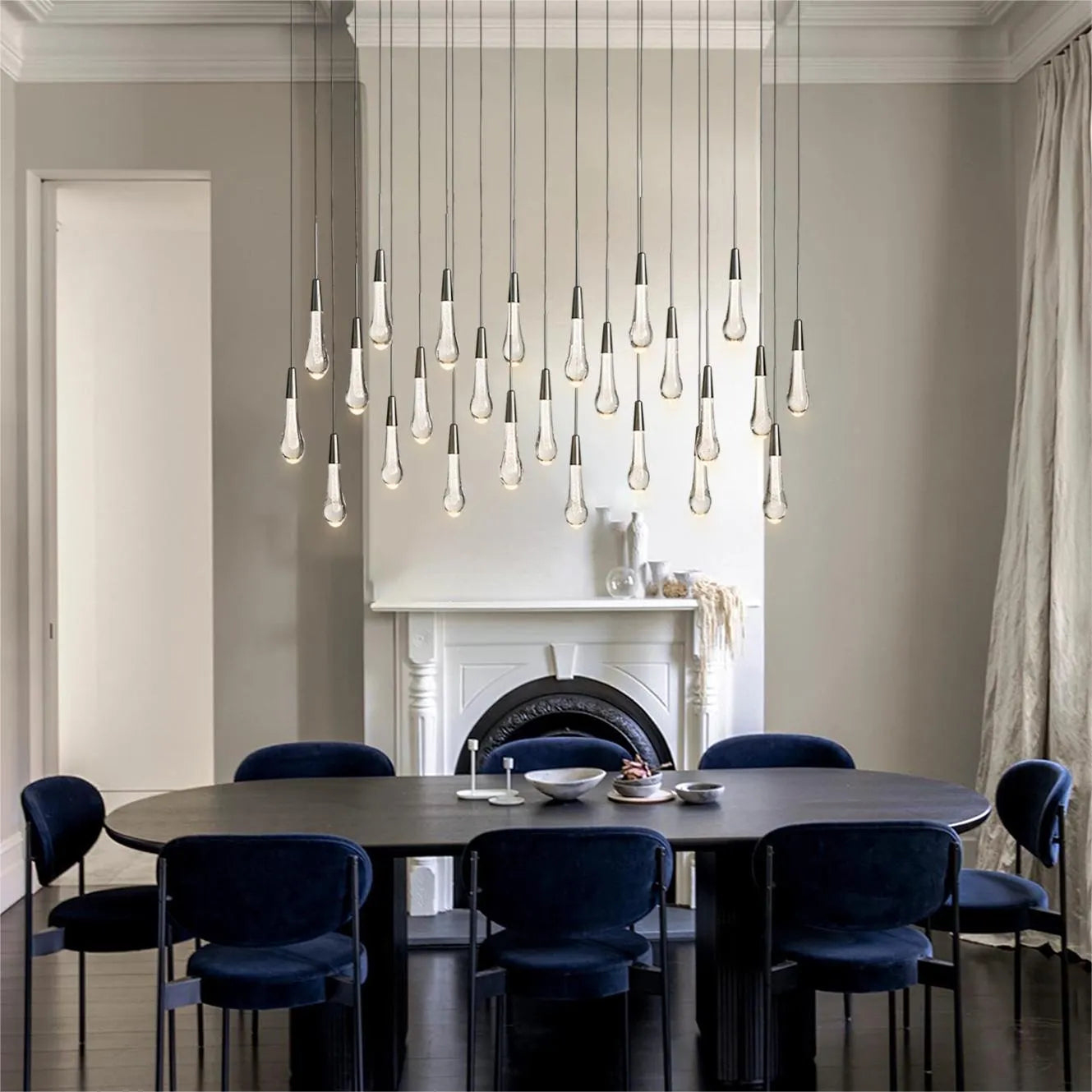 Solitaire Linear Chandelier 37'' 50'' 70'' 87" 120"W-Chandelier-Manorlights