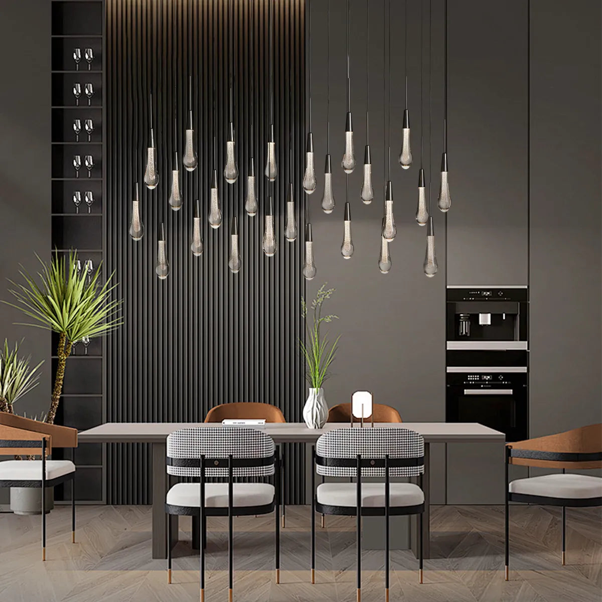 Solitaire Linear Chandelier 37'' 50'' 70'' 87" 120"W-Chandelier-Manorlights