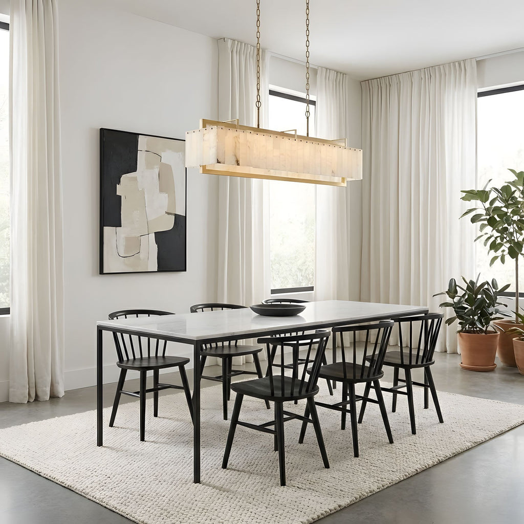Premium Solstice Bar Alabaster Chandelier-Chandelier-Manorlights