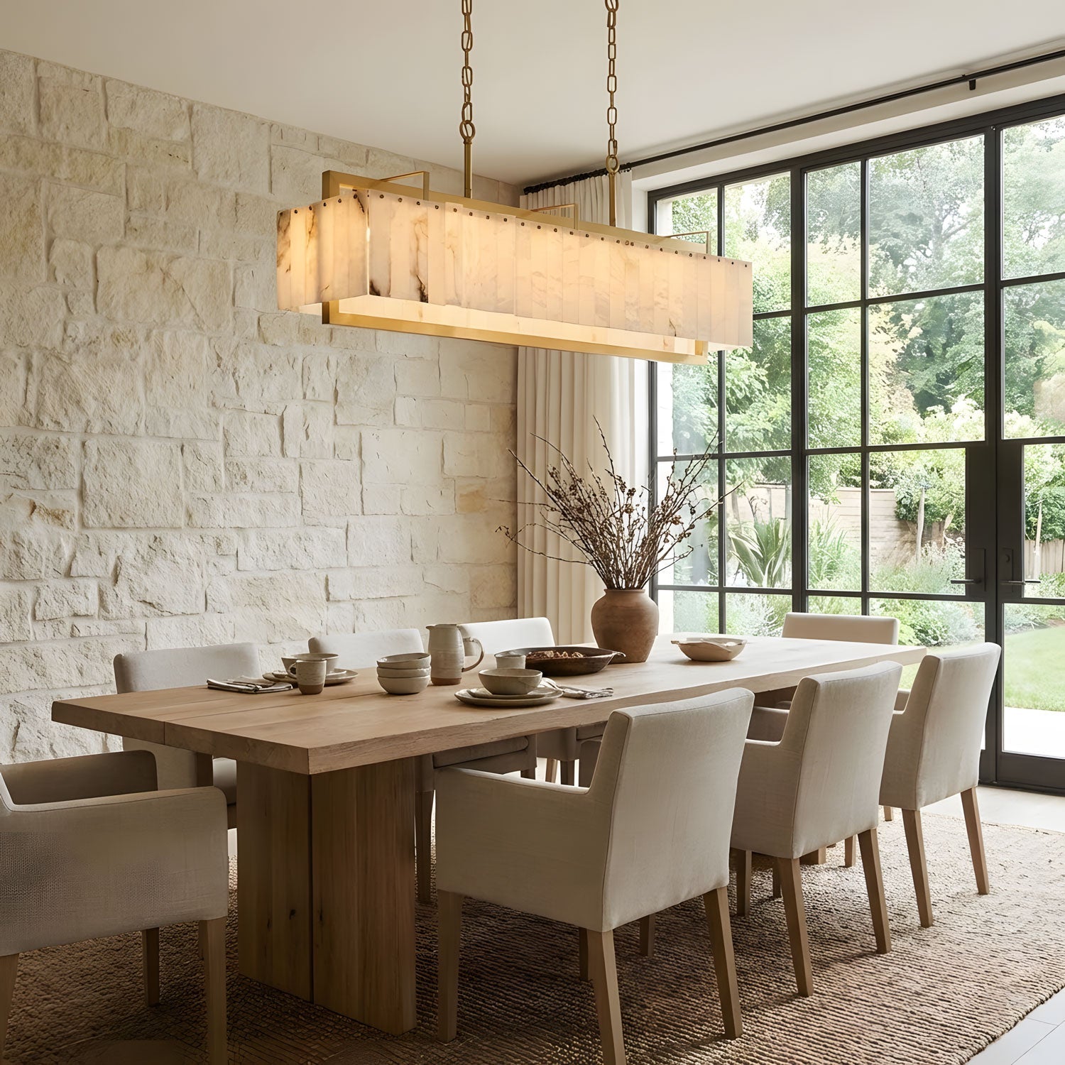 Premium Solstice Bar Alabaster Chandelier-Chandelier-Manorlights