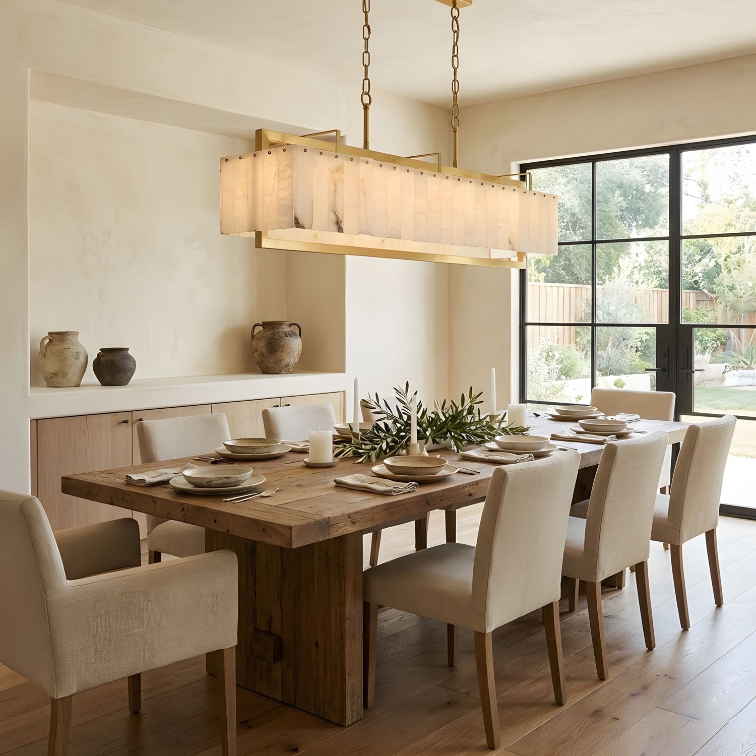 Premium Solstice Bar Alabaster Chandelier-Chandelier-Manorlights