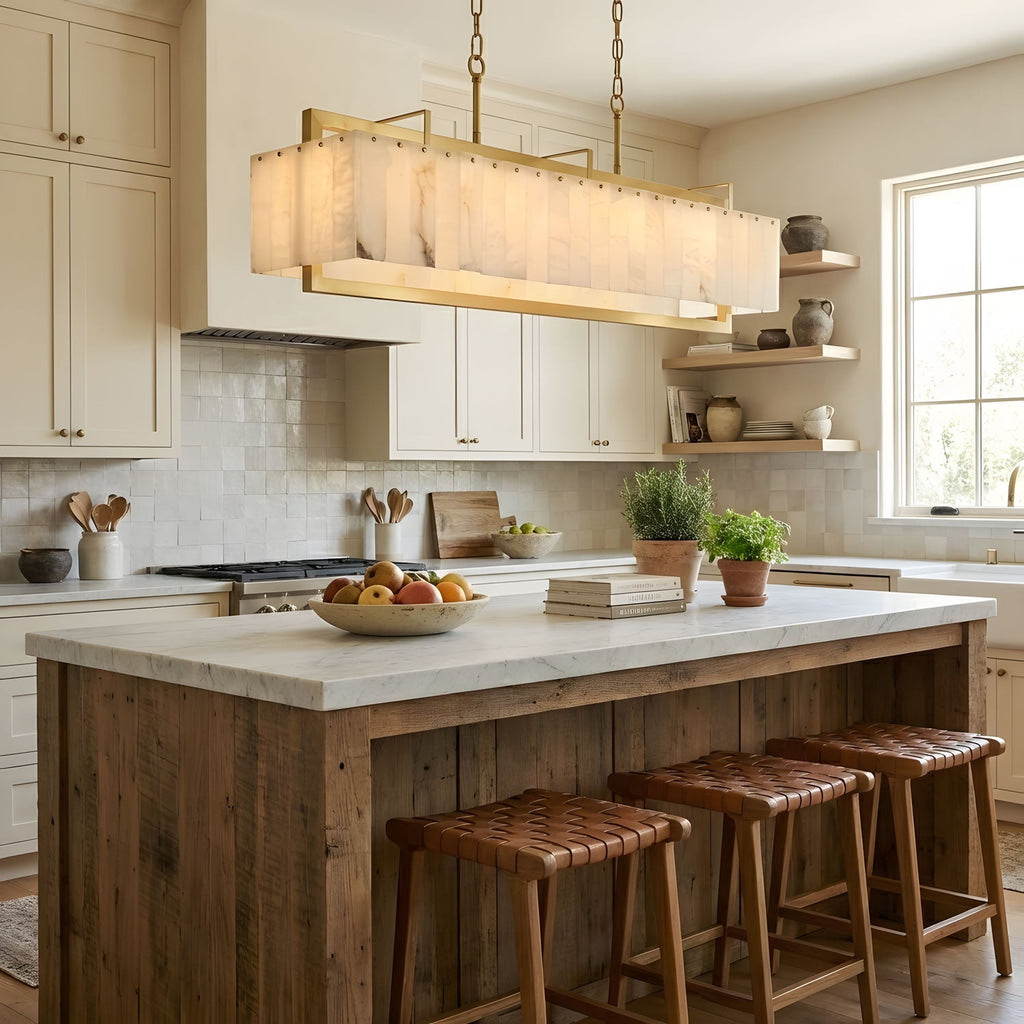 Premium Solstice Bar Alabaster Chandelier-Chandelier-Manorlights