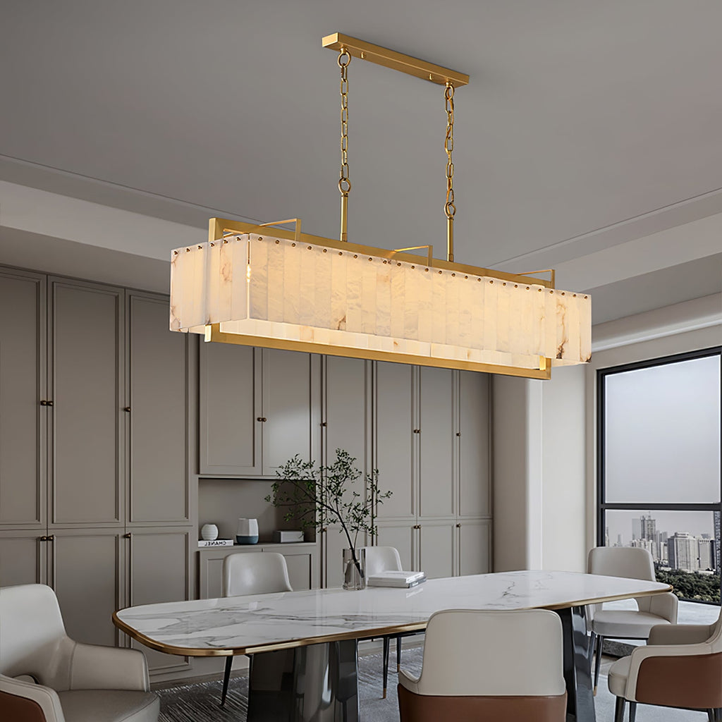 Premium Solstice Bar Alabaster Chandelier-Chandelier-Manorlights
