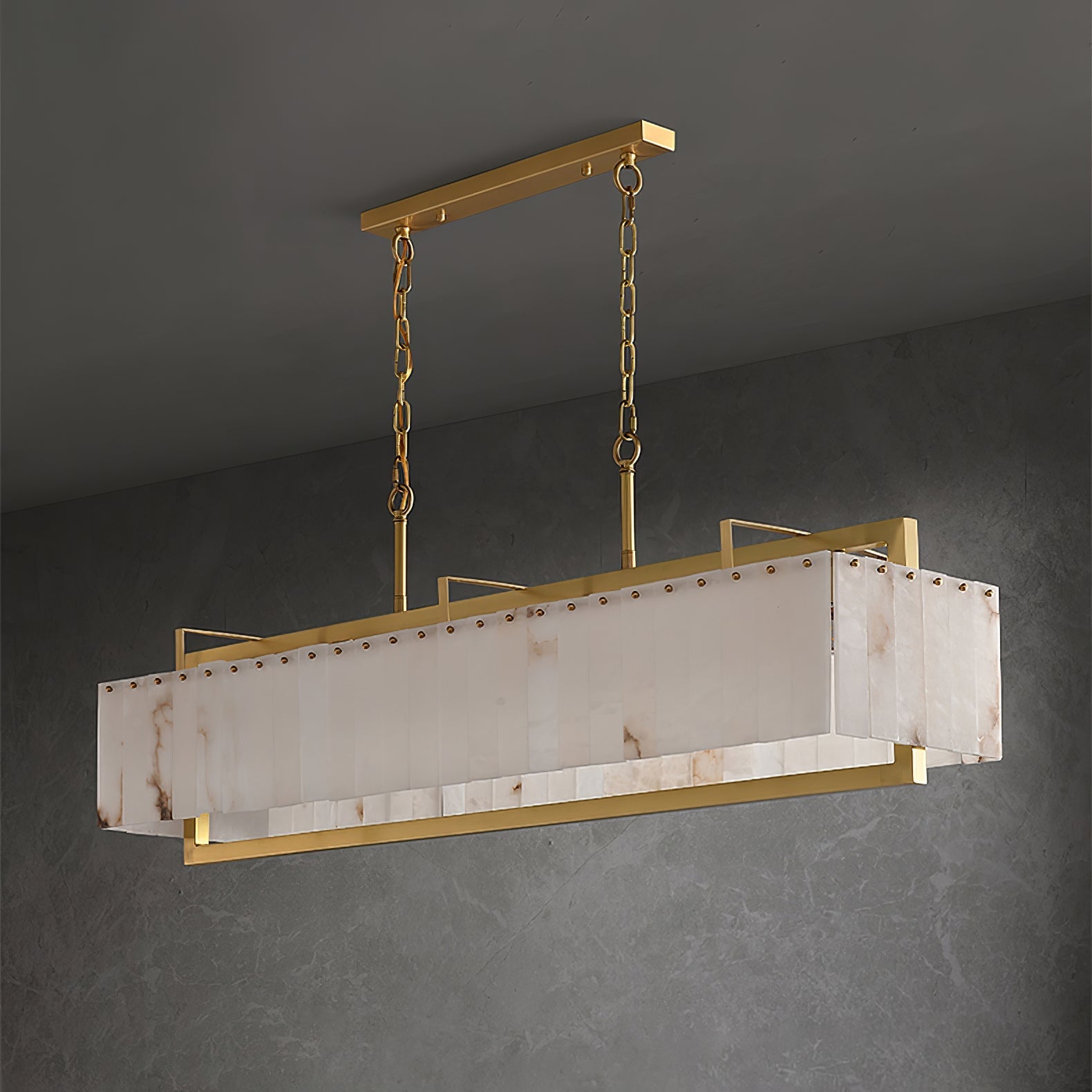 Premium Solstice Bar Alabaster Chandelier-Chandelier-Manorlights