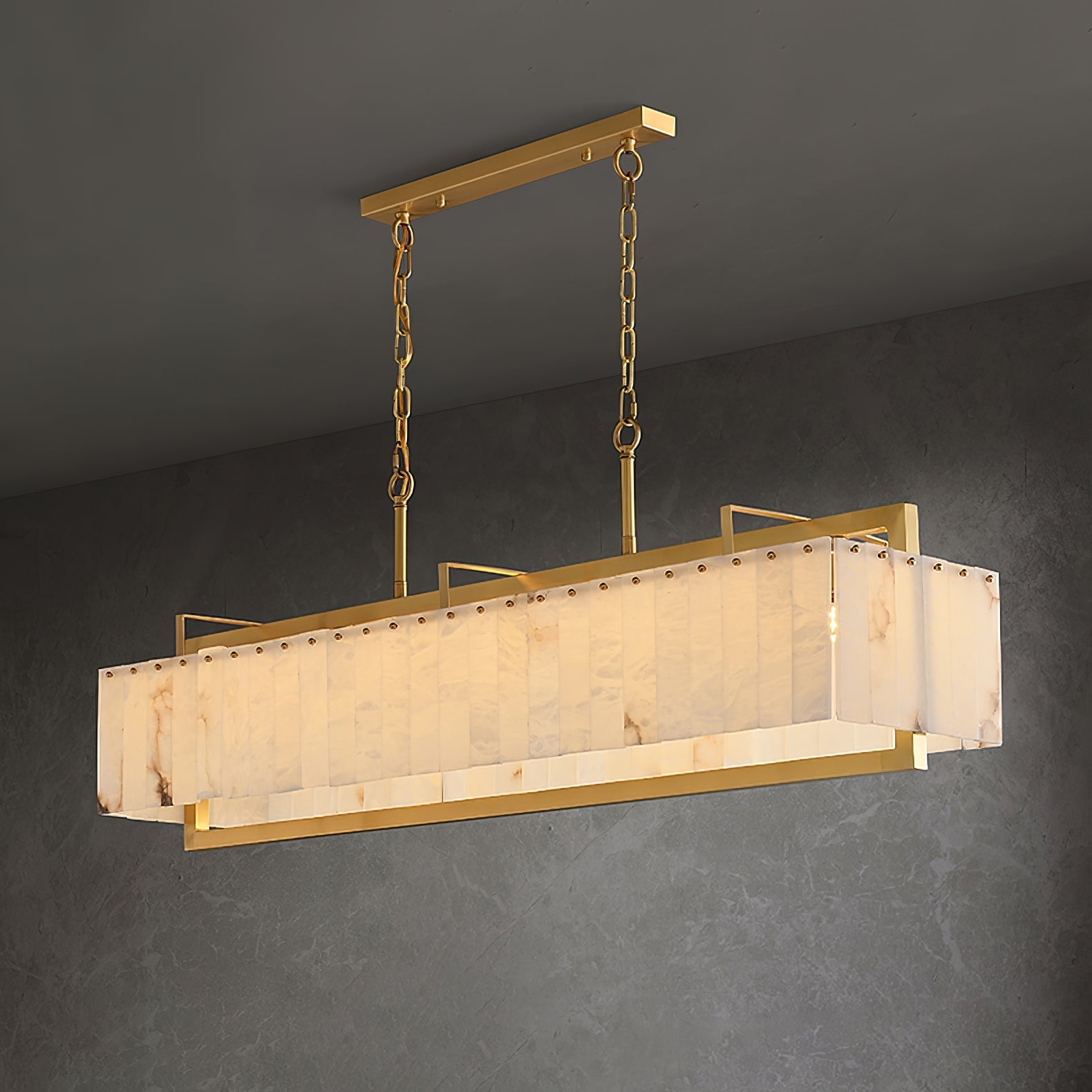 Premium Solstice Bar Alabaster Chandelier-Chandelier-Manorlights